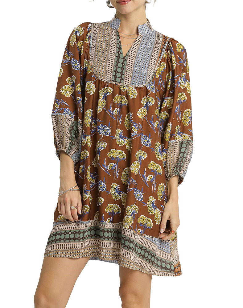 Umgee USA Border Print Tunic Dress