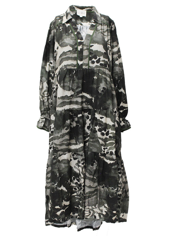 Umgee USA Mix Collared Maxi Dress