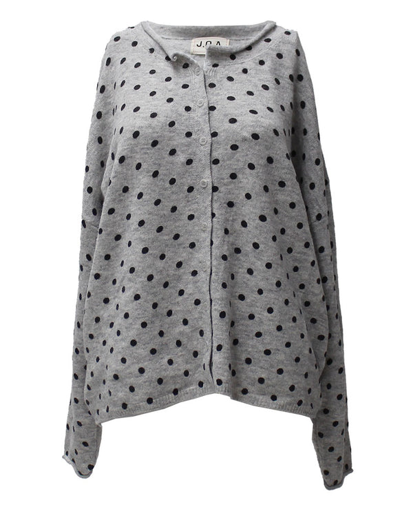 JOA Women's Polka Dot Button Down Cardigan Sweater