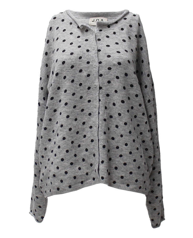 JOA Women's Polka Dot Button Down Cardigan Sweater