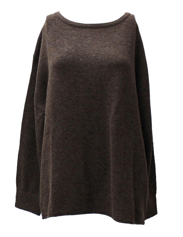 The Workshop Studio Women's Boat Neck Oversized Knit Pullover Sweater