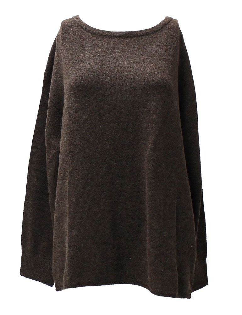 The Workshop Studio Women's Boat Neck Oversized Knit Pullover Sweater