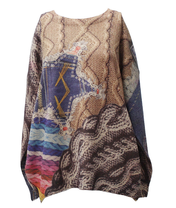 Original USA Women's Printed Long Sleeve Pullover Sweater