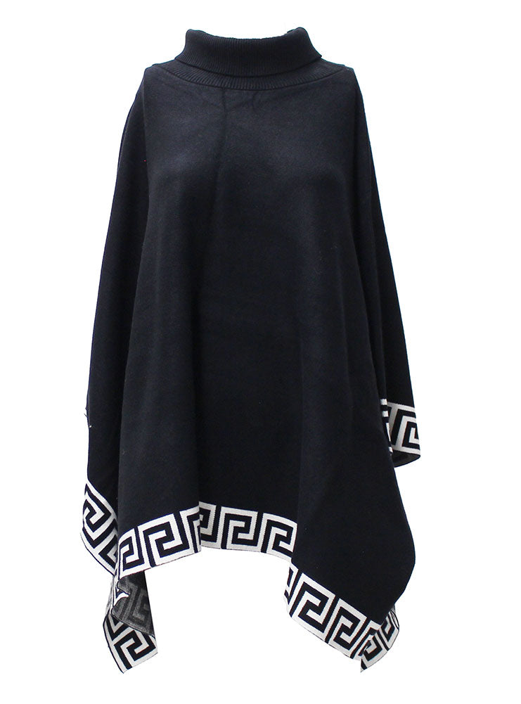 Original USA Greek Key Poncho Sweater