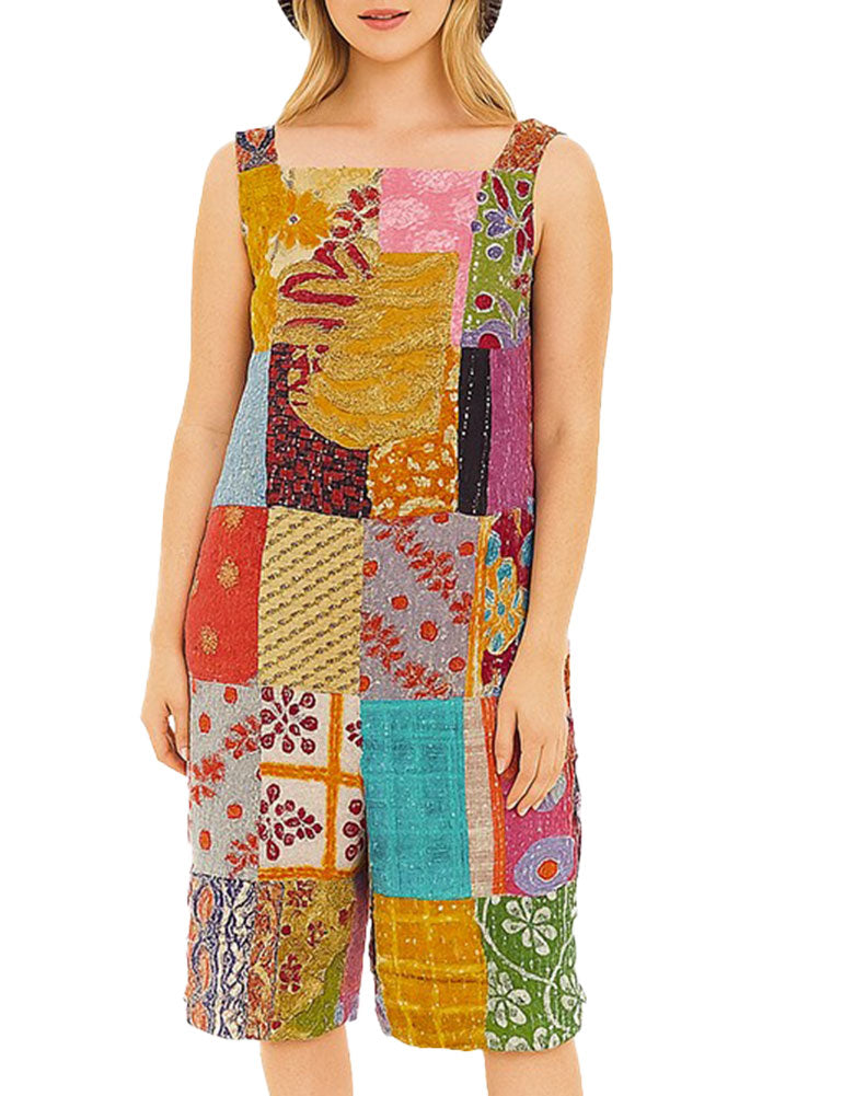 Kathmandu Imports Patchwork Cotton Short Jumpsuit