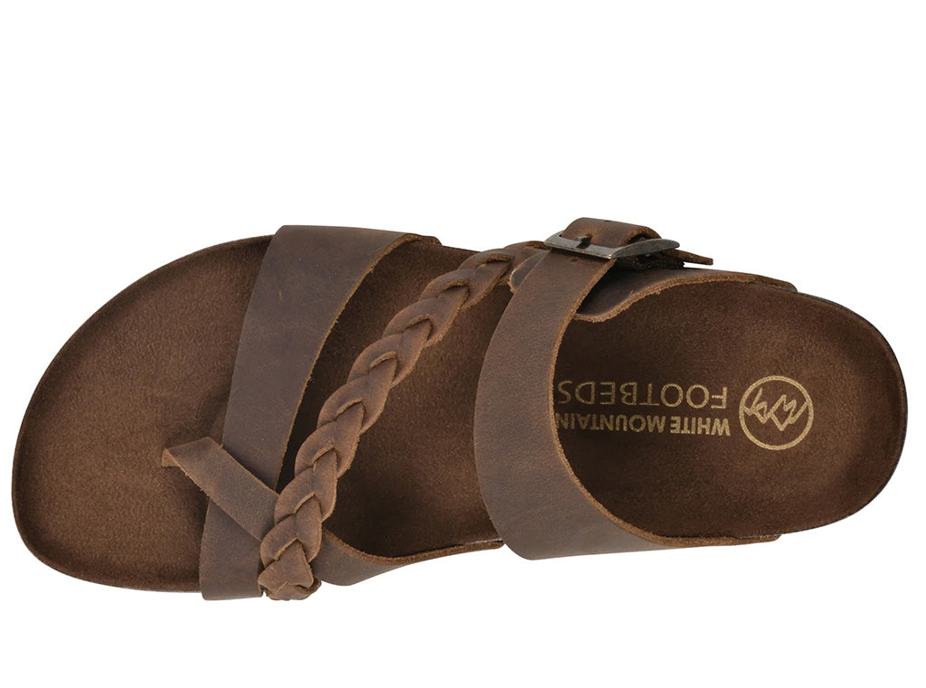 White Mountain Women's Hazy Braided Toe Loop Slide Sandal