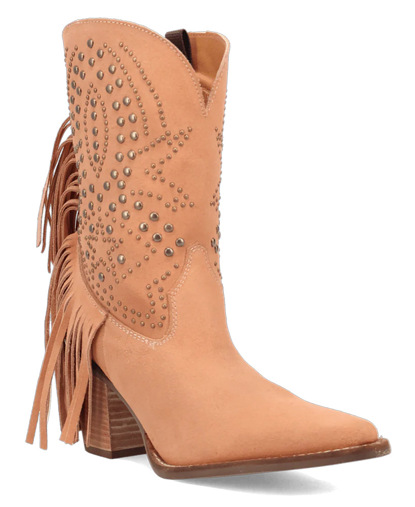 Dingo Women's Star Power Suede Fringe Stud Western Bootie