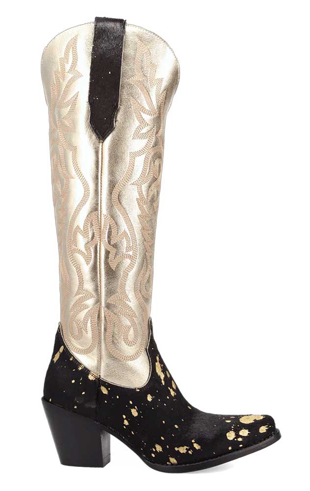 Dingo Women's Take No Bull Metallic Leather Western Tall Boot