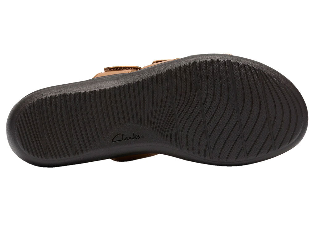 Clarks Women's Laurieann Emma Woven Three-Strap Slide Sandal
