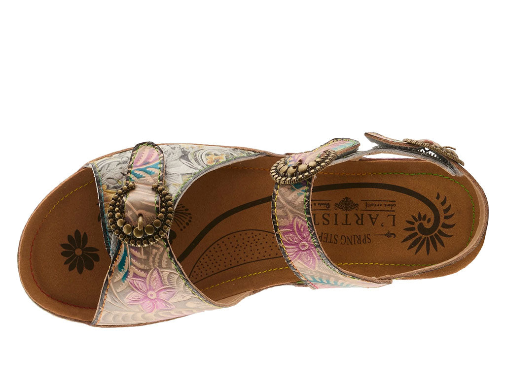 L'Artiste Women's Offtrak Leather Wedge Sandals