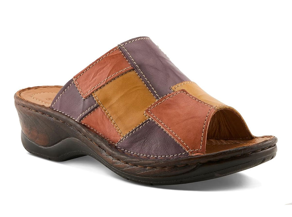 Spring Step Women's Nivara Patchwork Slide Wedge Sandals