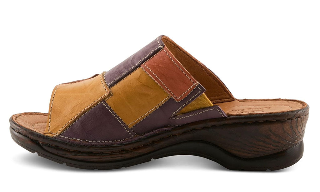 Spring Step Women's Nivara Patchwork Slide Wedge Sandals