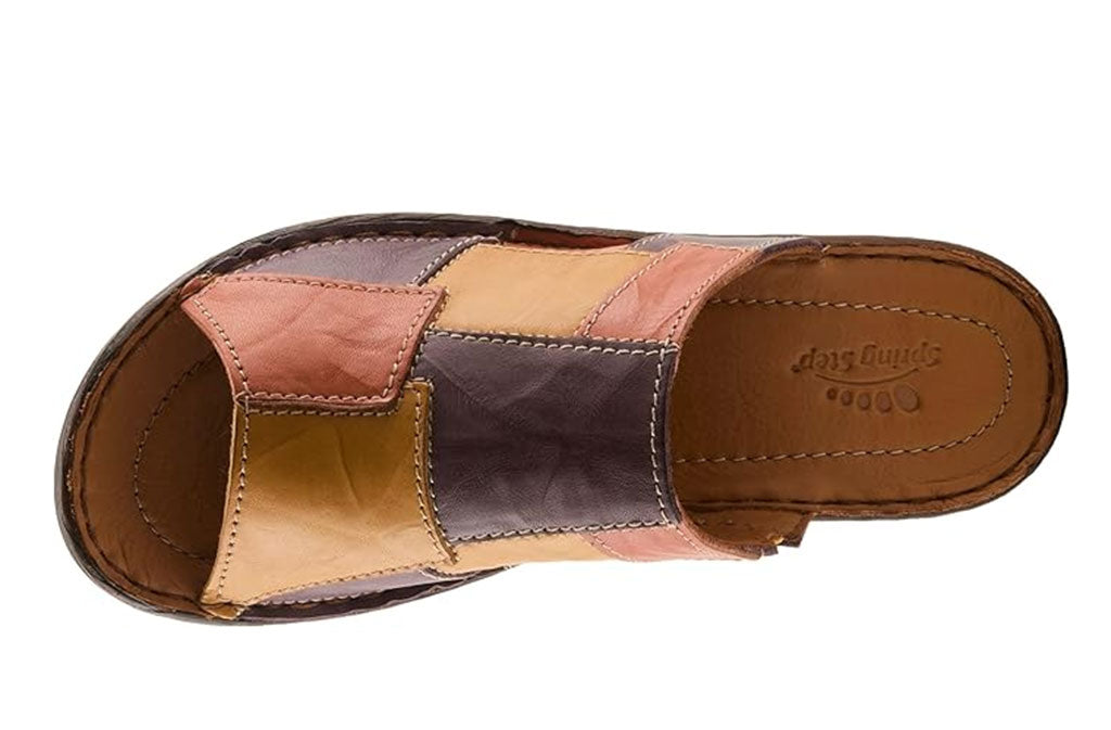 Spring Step Women's Nivara Patchwork Slide Wedge Sandals