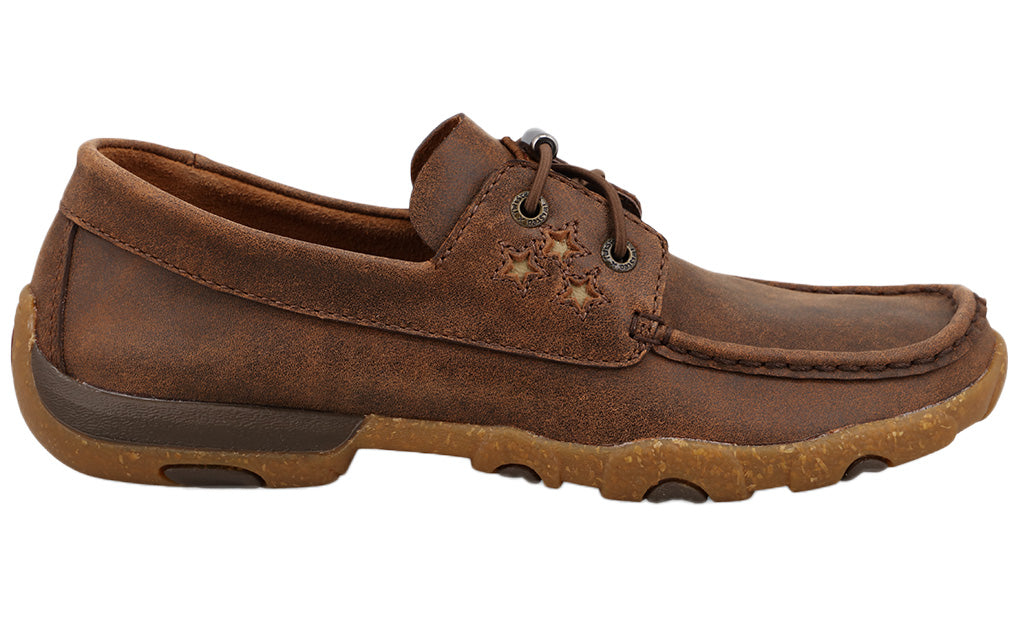 Twisted X Women's Boat Driving Moc Leather Rice Husk