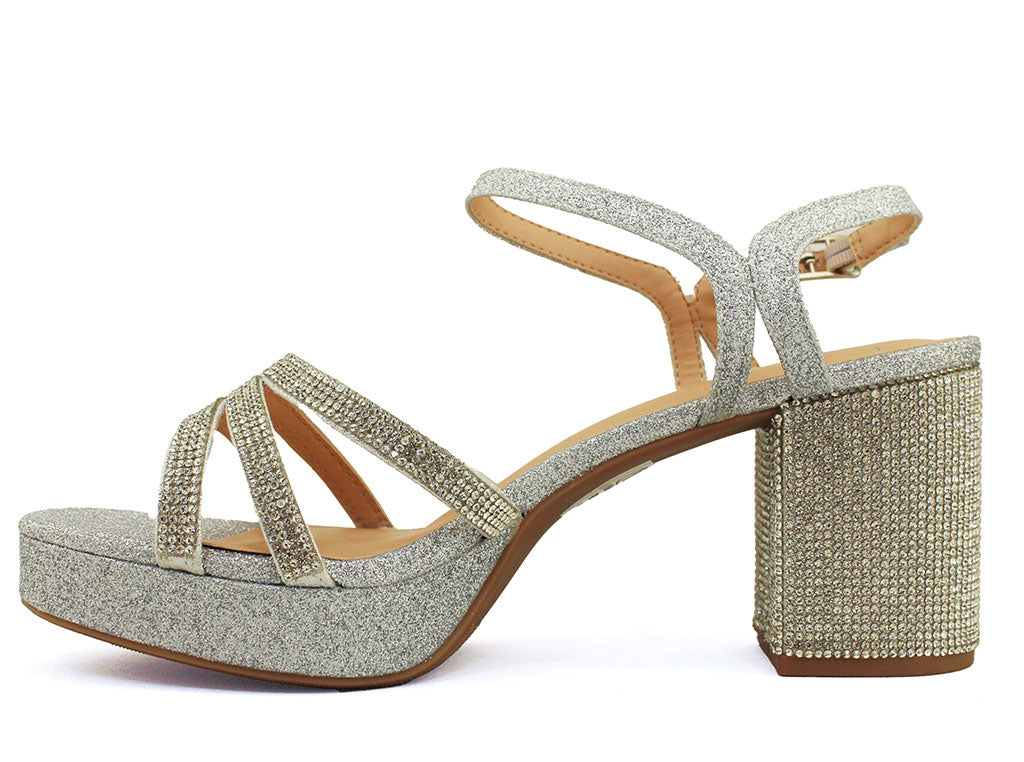 My Delicious Shoes Women's Icarus Rhinestone Strappy Sandals