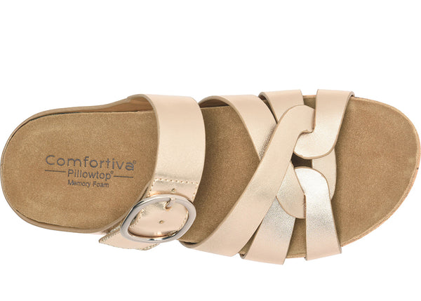 Comfortiva Women's Gianna Low Wedge Slide Sandal