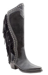 Very Volatile Women's Palomino Knee-High Suede Fringe Stud Boot