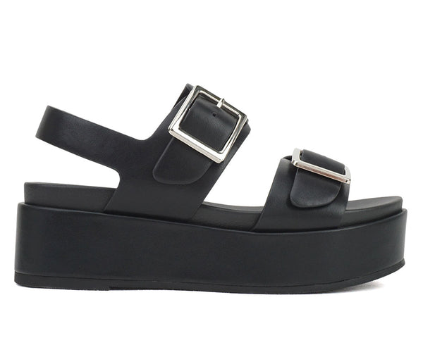 Soda Women's Racing Platform Slingback Wedge Sandal