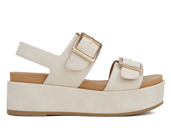 Soda Women's Racing Platform Slingback Wedge Sandal