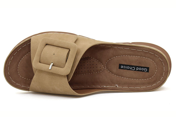 GC Shoes Women's Hamden Buckled Slide Sandals