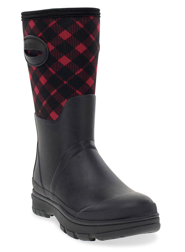 Western Chief Women's Buffalo Check Neoprene Mid Cold Weather Boot