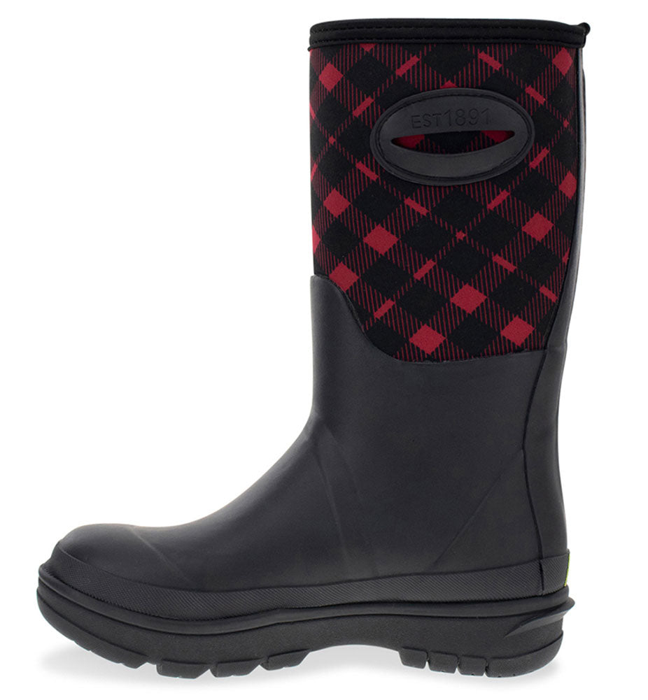 Western Chief Women's Buffalo Check Neoprene Mid Cold Weather Boot