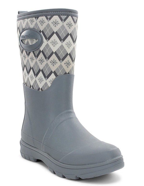 Western Chief Women's Argyle Faux Fur Neoprene Mid Cold Weather Boot