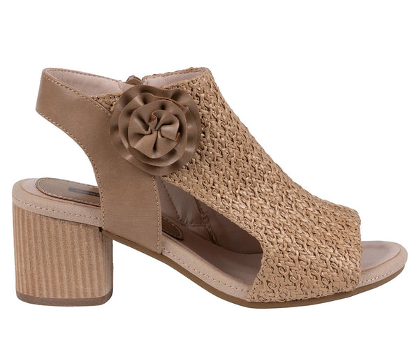 GC Shoes Women's Zakki Flower Rosette Woven Sandal