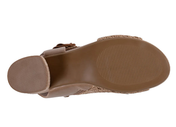 GC Shoes Women's Zakki Flower Rosette Woven Sandal