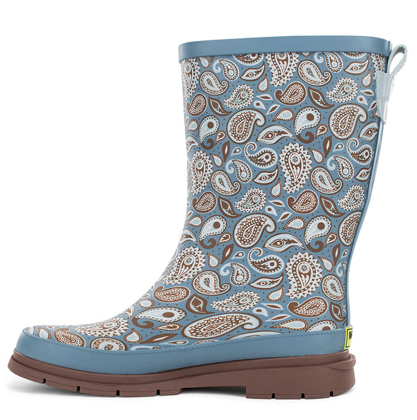 Western Chief Women's Bandana Faux Fur Mid Rain Boot