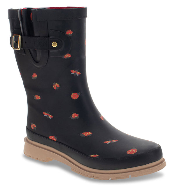 Western Chief Women's Lucky Ladybug Mid Rain Boot