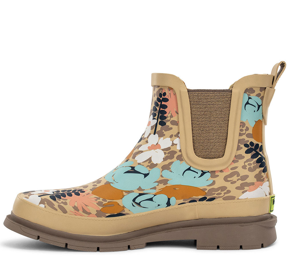 Western Chief Women's Leopard Floral Chelsea Rain Boot