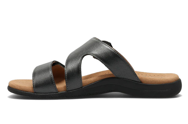 Taos Women's Westside Asymmetrical Leather Slide Sandals