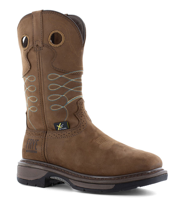 Frye Supply Women's 10 Inch Western Met Guard ST EH SR Brown