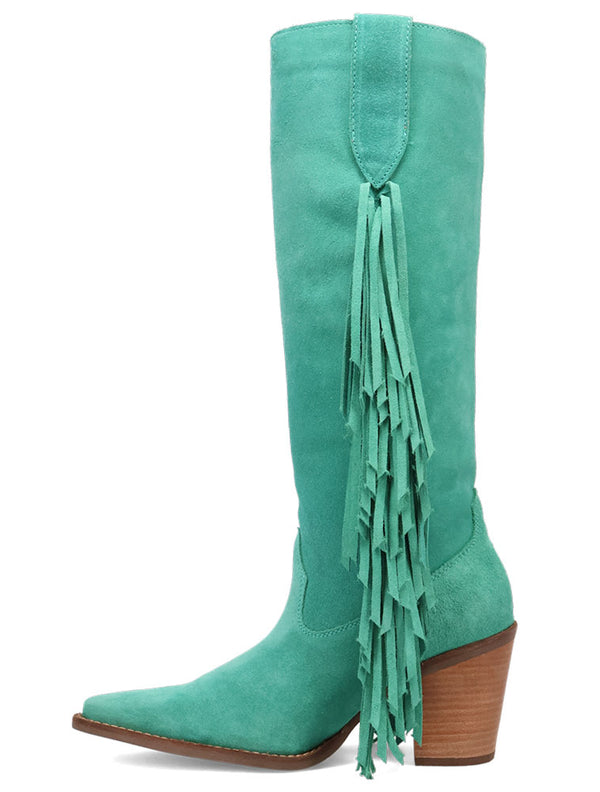 Dingo Women's Twister Fringe Leather Knee-High Boot