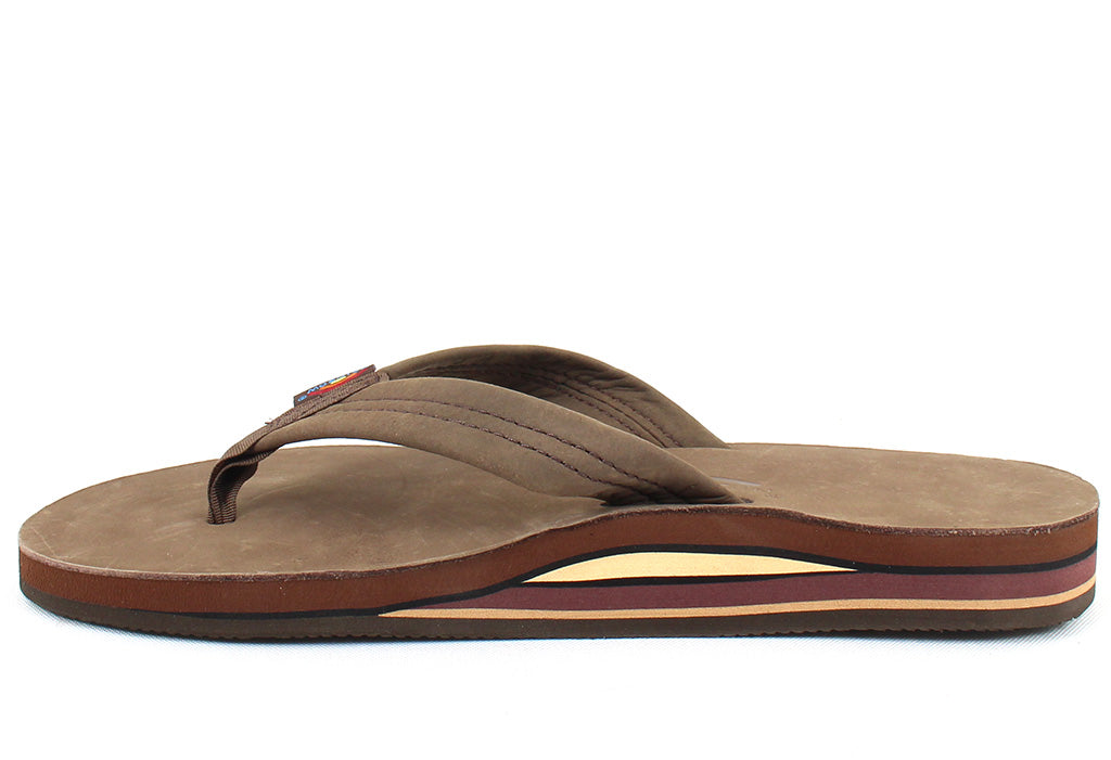 Rainbow Sandals Men's Douber Layer Leather Arch Support Thong Flip