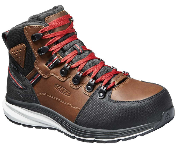 KEEN Utility Men's Red Hook Mid WP Carbon Toe Tobacco Black