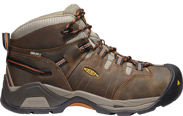 KEEN Utility Men's Detroit XT Mid WP Black Olive Leather Brown