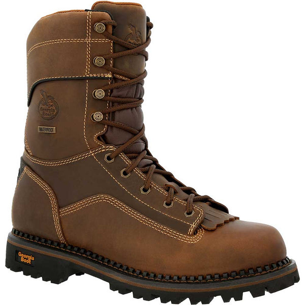 Georgia Boot Men's AMP LT 9in Low-Heel Logger Crazy Horse Brown