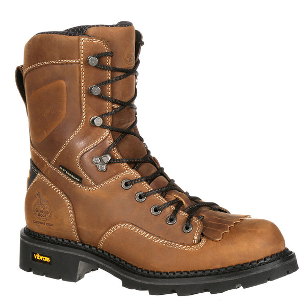 Georgia Boot Men's 8 Inch WP Comfort Core Low Heel Logger
