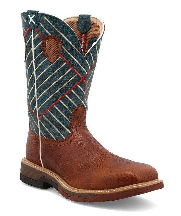 Twisted X Men's 12 Inch Western Work Alloy Toe Slip-Resistant