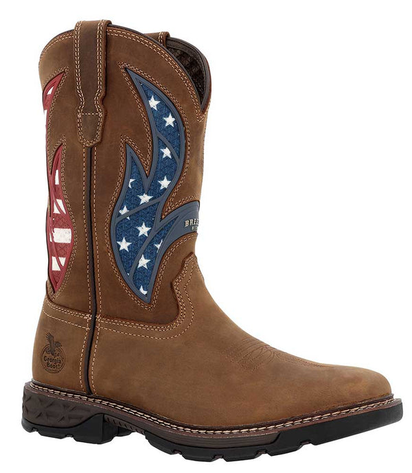 Georgia Boot Men's Carbo-Tec FLX 11 Inch Patriotic Soft Toe Work Boot