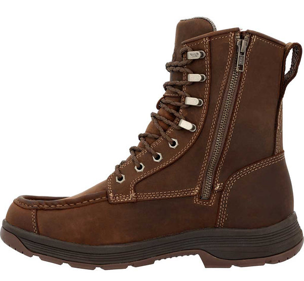 Georgia Boot Men's Athens SuperLyte Waterproof Side Zip Moc Soft Toe 8