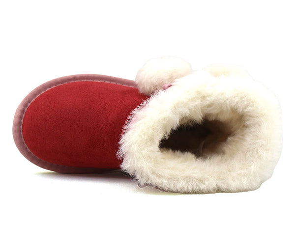 Soda Kids Ada-II Pom Fux Fur Ankle Booties