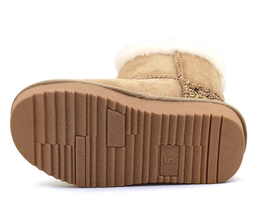 Soda Kids Ada-II Pom Fux Fur Ankle Booties
