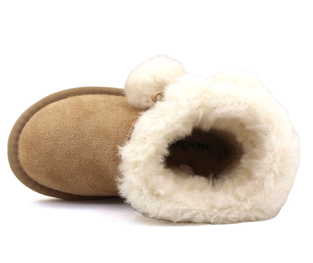 Soda Kids Ada-II Pom Fux Fur Ankle Booties