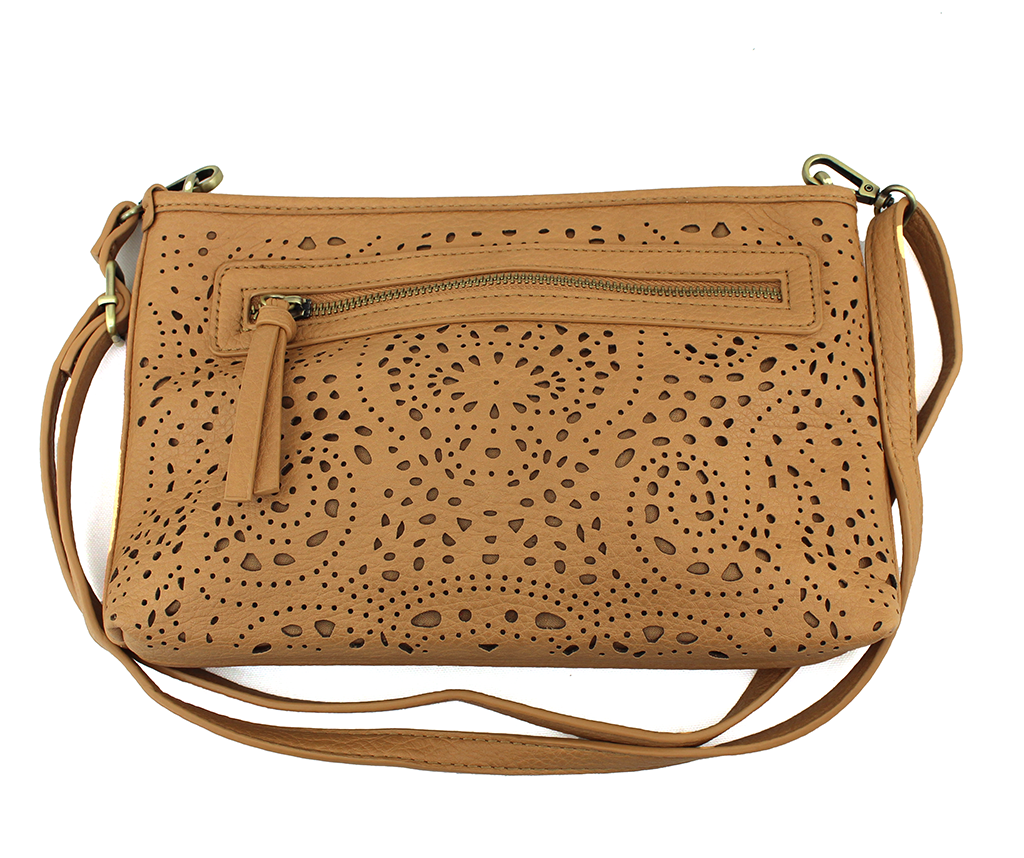 Joy Susan Lazer Cut Eyelet Quinn Convertible Crossbody Clutch