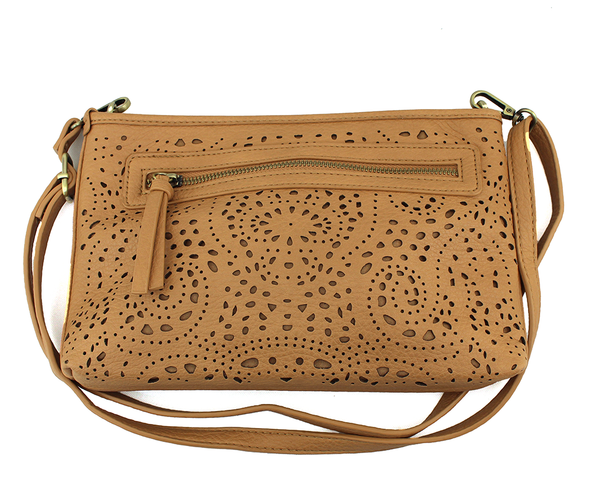 Joy Susan Lazer Cut Eyelet Quinn Convertible Crossbody Clutch