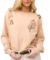 Blue B Women's Western Motif Embroidered Graphic Sweatshirt