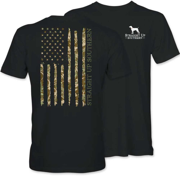 Straight Up Southern Camo Flag T-Shirt